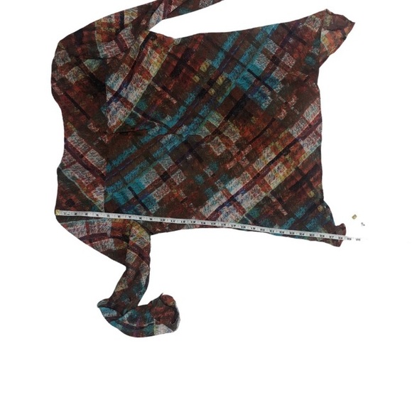 Notations Autumn Colored Shark Bite Hem Blouse - Picture 9 of 13